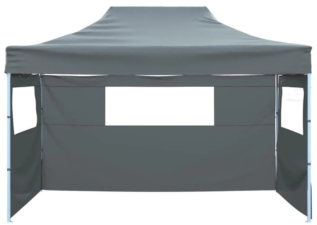 Tenda dobrável profissional festas 3 paredes 3x4m aço antracite