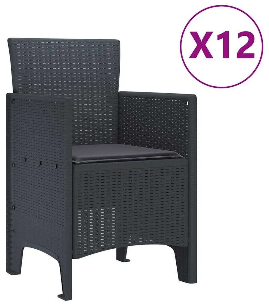 Conjunto de Jantar para Jardim 13 pcs Antracite Grande