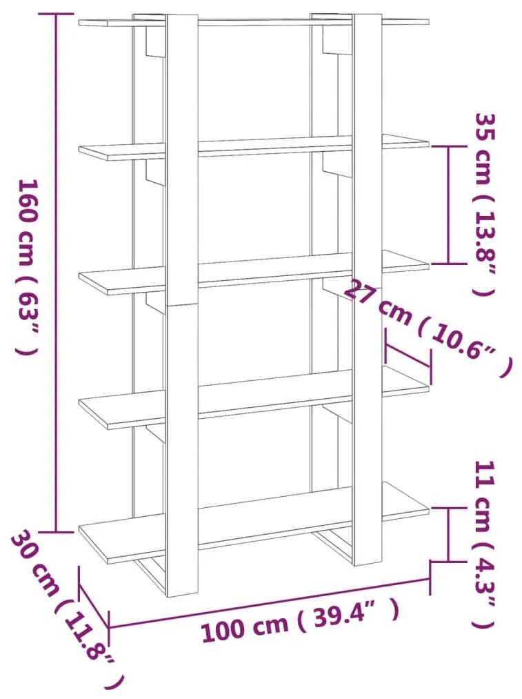 Estante/divisória 100x30x160 cm cor sonoma cinza