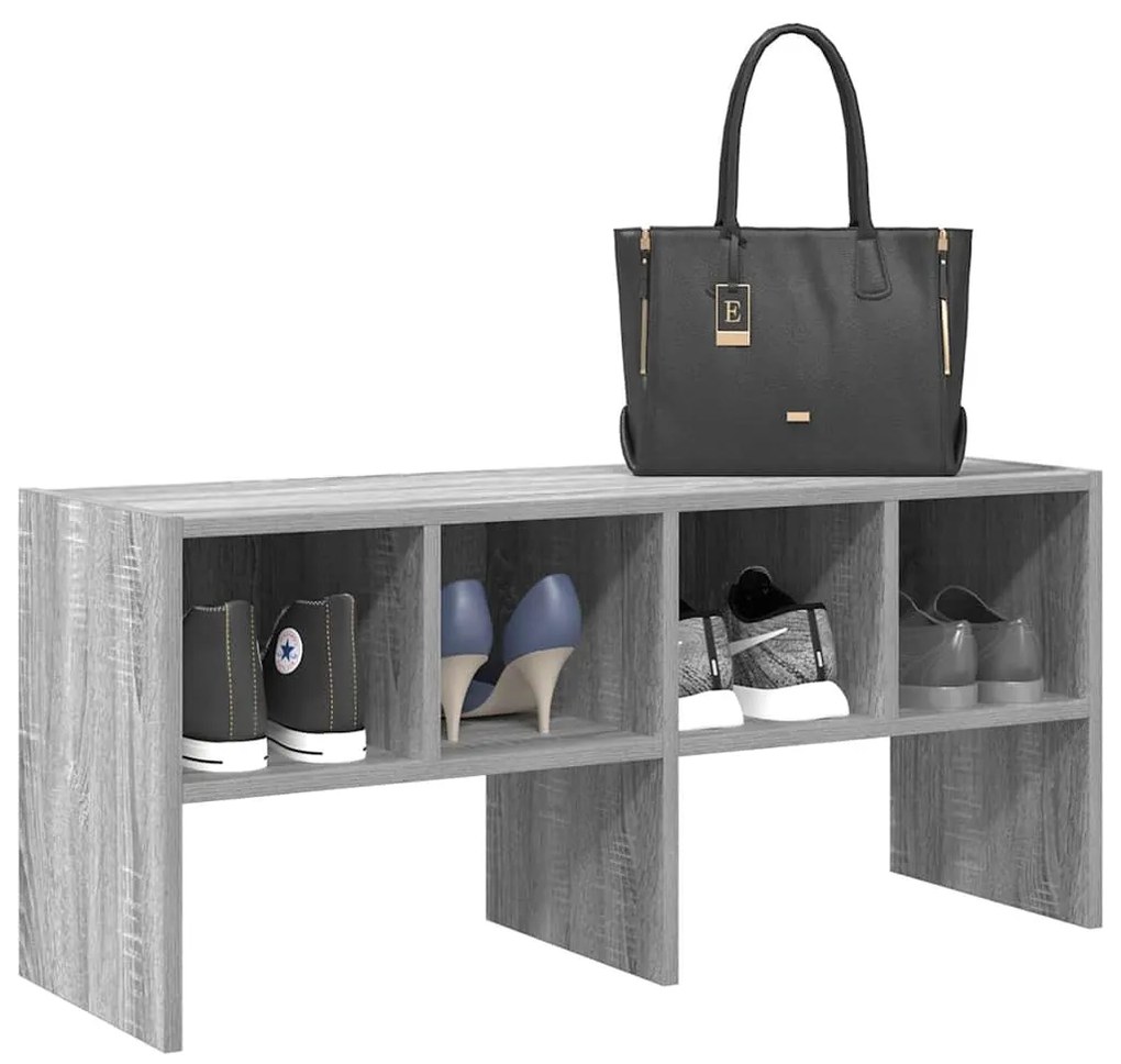 vidaXL Sapateira empilháveis 89,5x30x40 cm cinzento sonoma