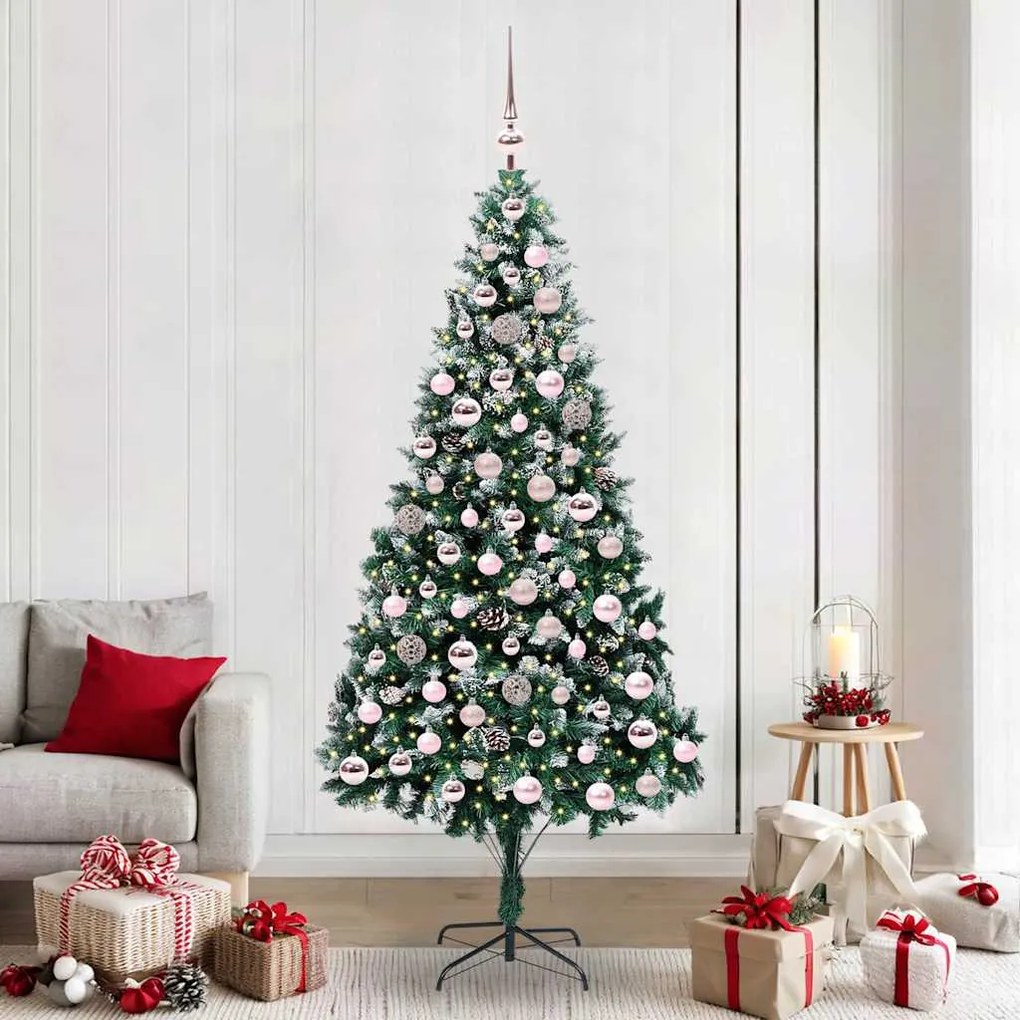 vidaXL Árvore de Natal Artificial Verde 210 cm PVC, Aço e Plástico