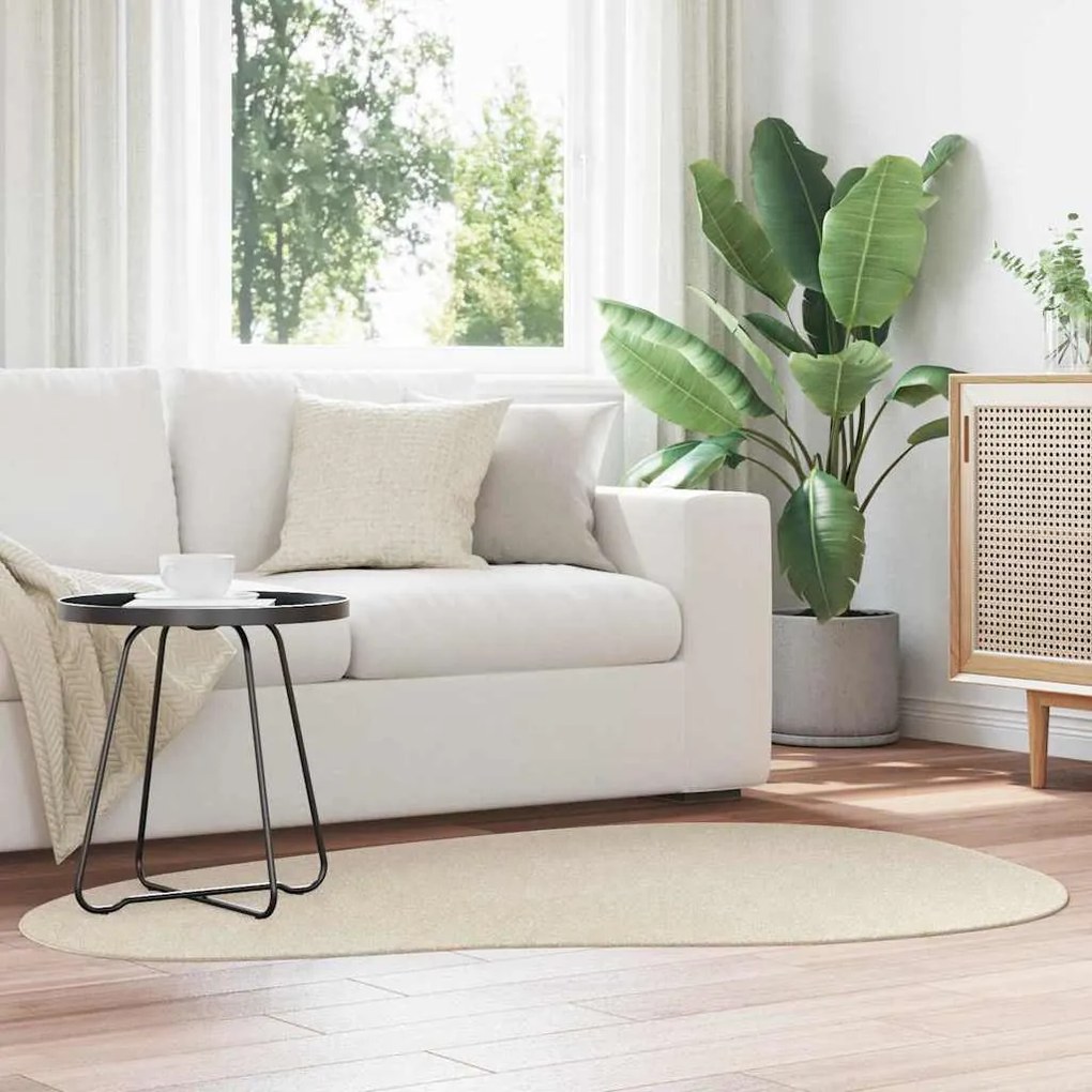 vidaXL Tapetes de área HUARTE Bege 120 x 170 cm Poliéster