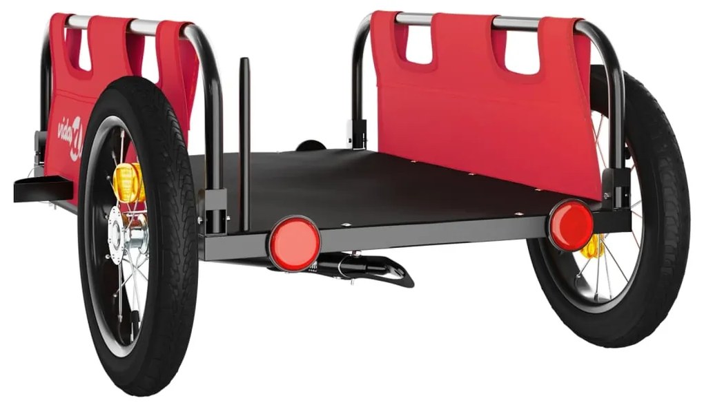 Reboque de bicicleta tecido oxford/ferro vermelho