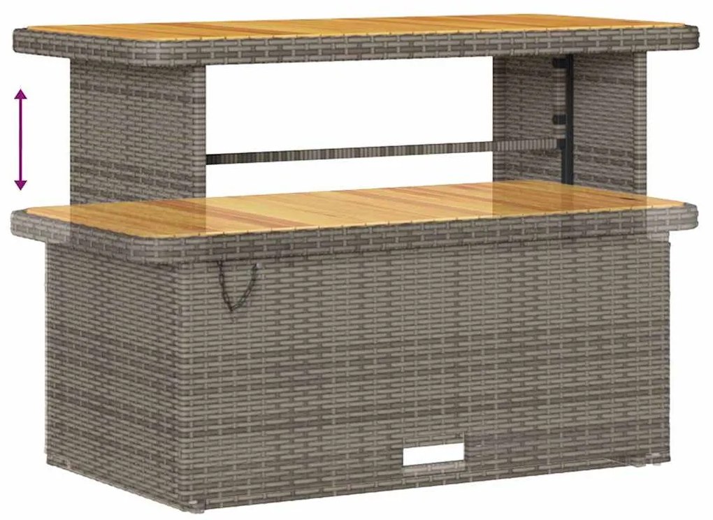 Conjunto de Sofá de Jardim de 9 Peças com Almofadas Cinza Rattan PE Ac