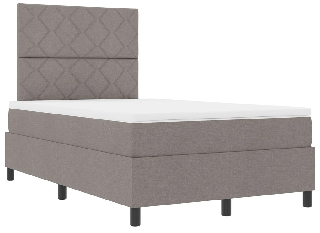 Cama com Box Spring com Colchão Taupe 120x200 cm Tecido