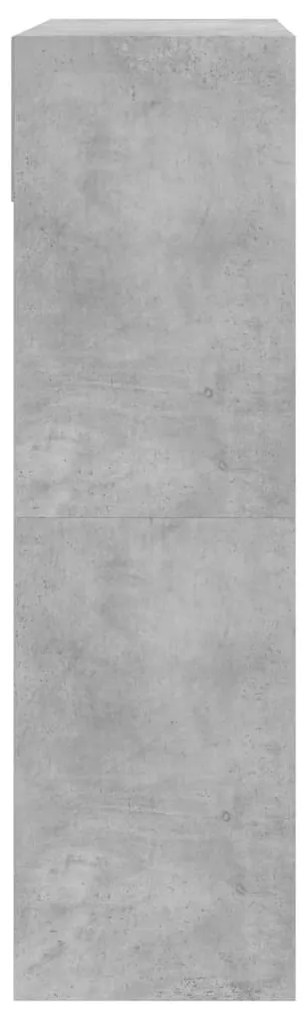 Sapateira c/ 2 gavetas articuladas 80x34x116 cm cinza cimento