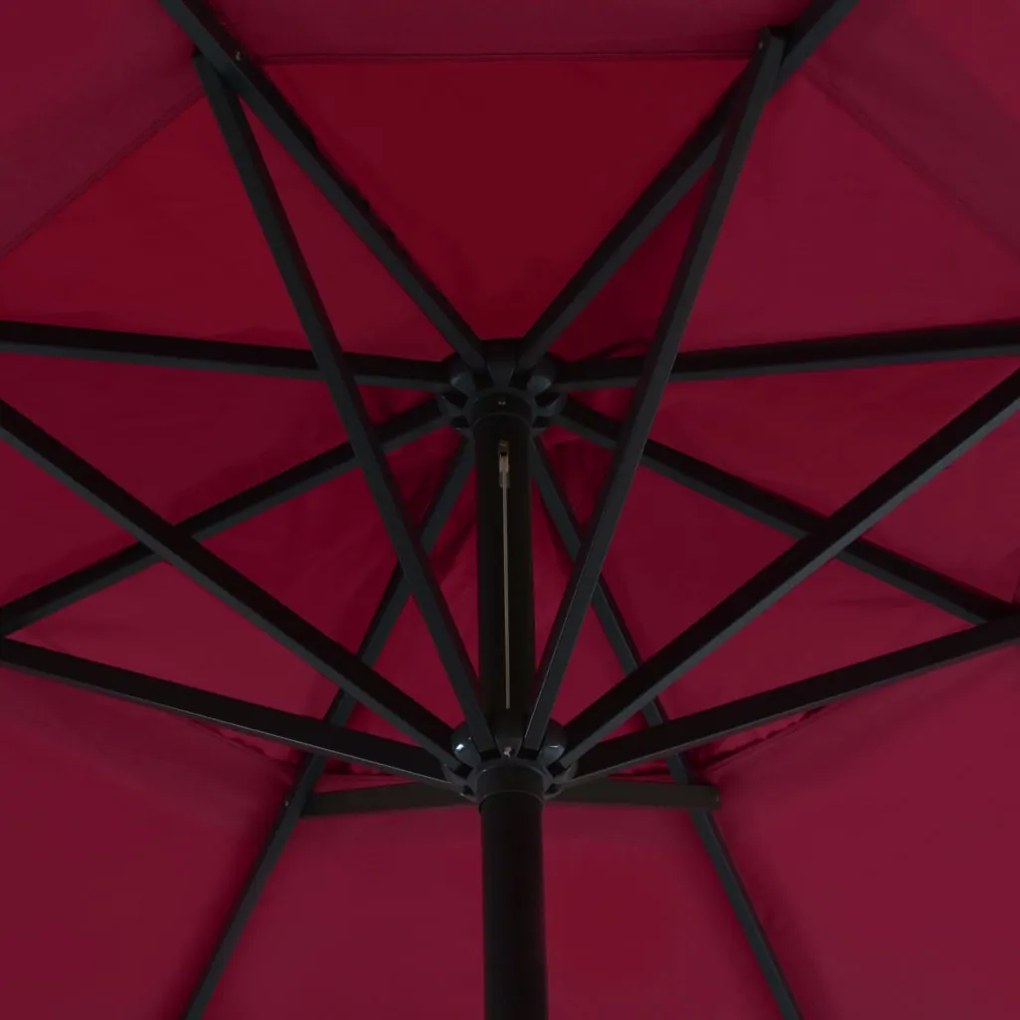 Guarda-sol de jardim com base portátil vermelho