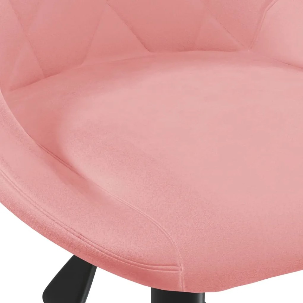Cadeira de jantar giratória veludo rosa