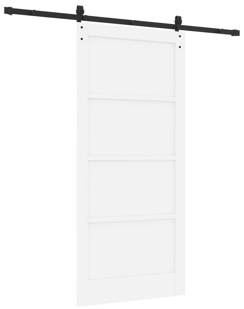 Porta Deslizante com Conjunto de Ferragens Branca 93x202 cm de Madeira