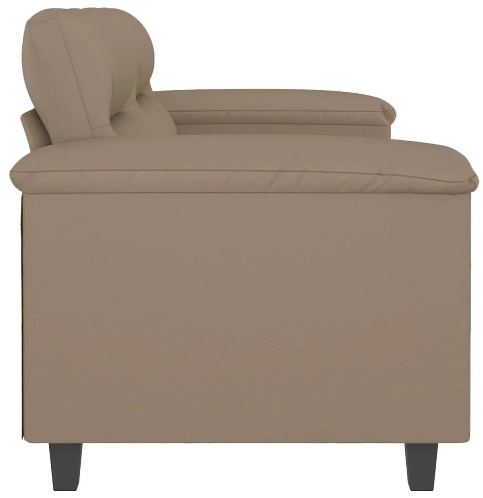Sofá de 2 lugares 120 cm couro artificial cor cappuccino