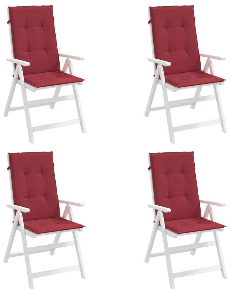 Almofadões p/ cadeiras altas jardim 4 pcs tecido vermelho tinto