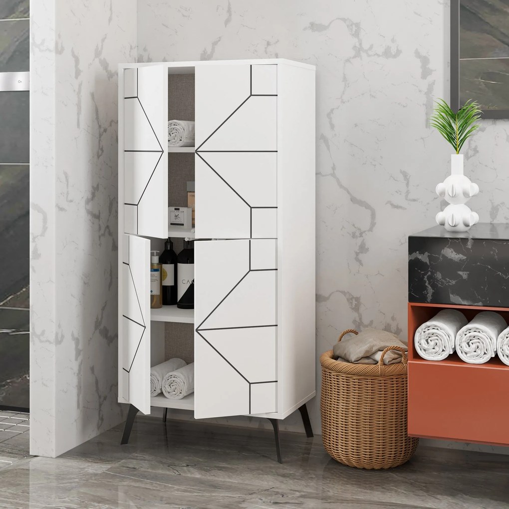 Armário Multiusos Dune – Branco – 62,6 cm x 136 cm x 35,6 cm