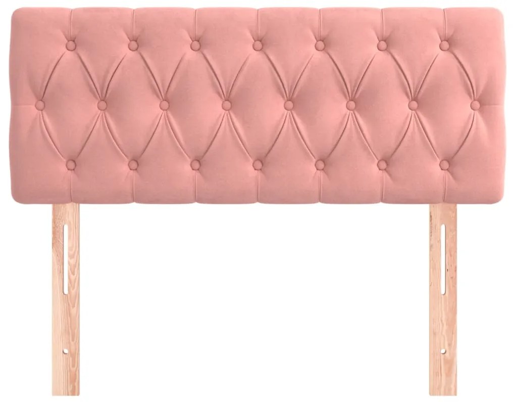 Cabeceira de cama veludo 100x7x78/88 cm rosa