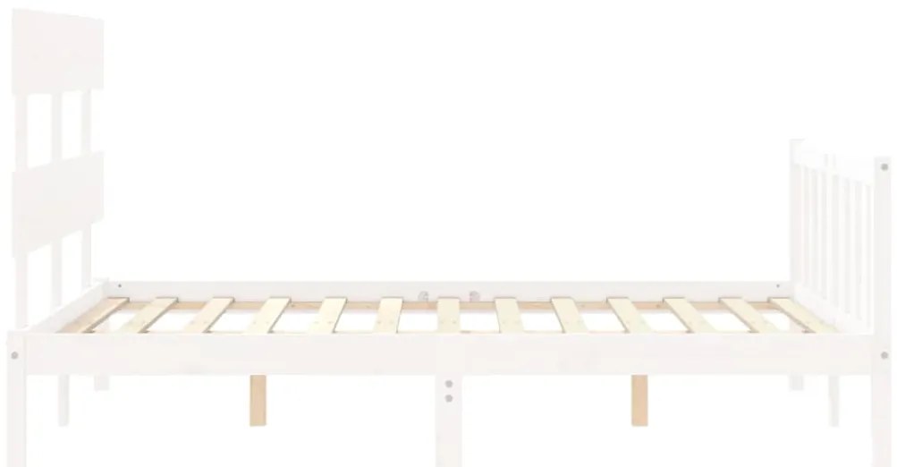 Cama sem colchão 120x200 cm madeira de pinho maciça branco
