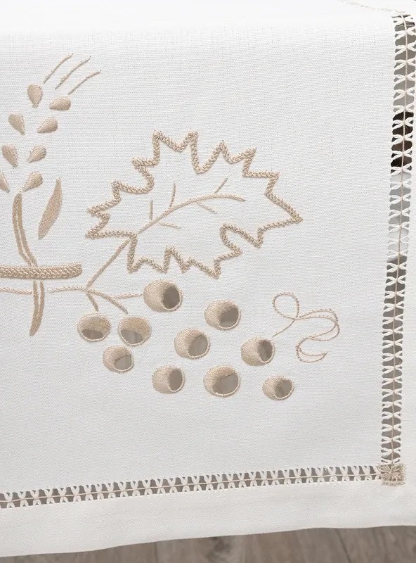 50x160 cm - Caminho de mesa linho - Bordados da Lixa