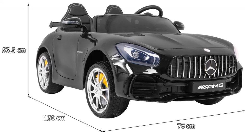 Carro elétrico para Crianças 24V 4x4 2 Lugares Mercedes-Benz GT R Rodas de EVA, Assento duplo de couro Preto Pintado