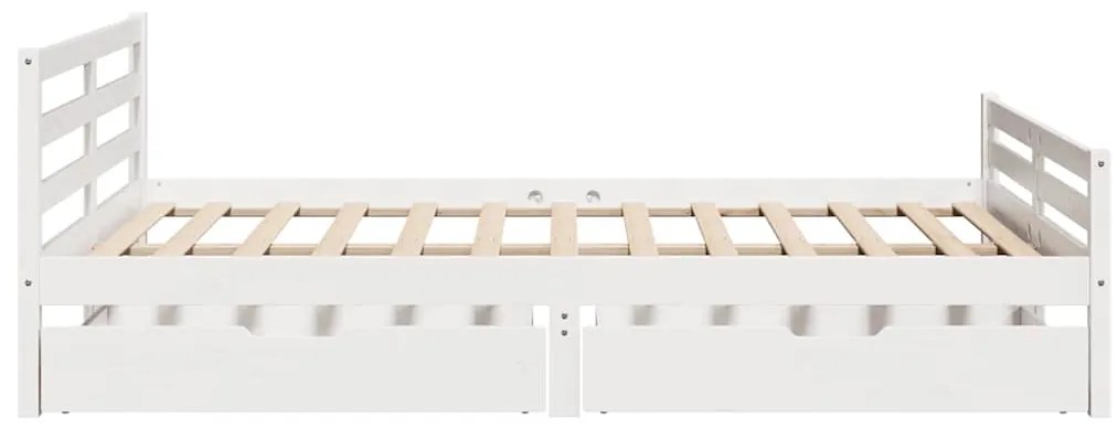 Cama sem colchão 135x190 cm madeira de pinho maciça branco