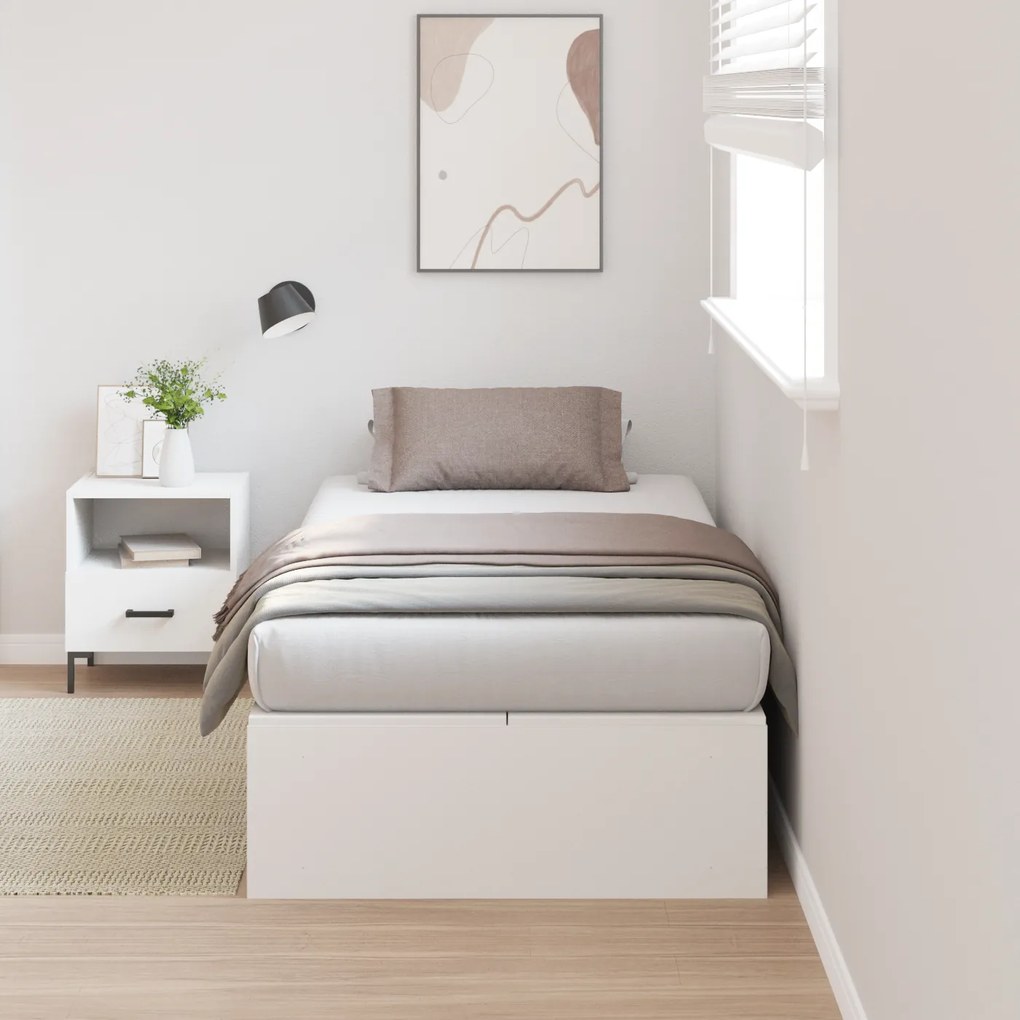 Estrado de cama com arrumação vidaXL Branco 75x190 cm