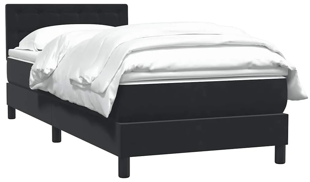 Cama com molas/colchão 80x220 cm veludo preto