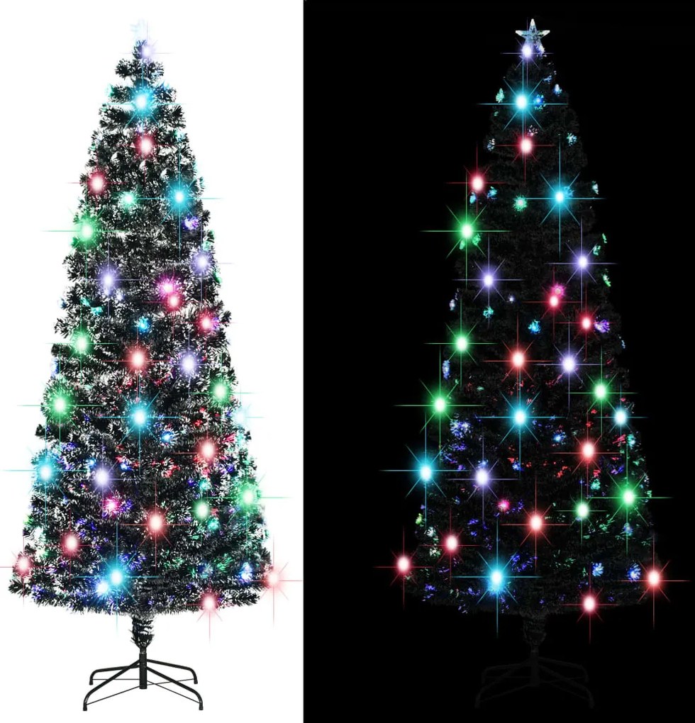 vidaXL Árvore de Natal pré-iluminada c/ suporte 240 cm fibra ótica