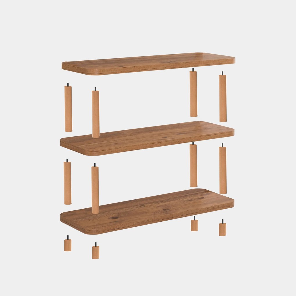 Estante Step – Pinheiro Atlântico – 80x75x28 cm