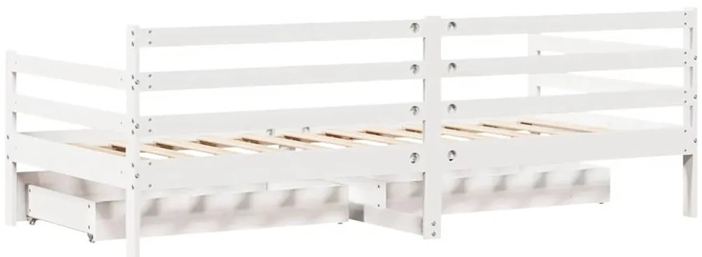 Sofá-cama com gavetas 90x200 cm madeira de pinho maciça