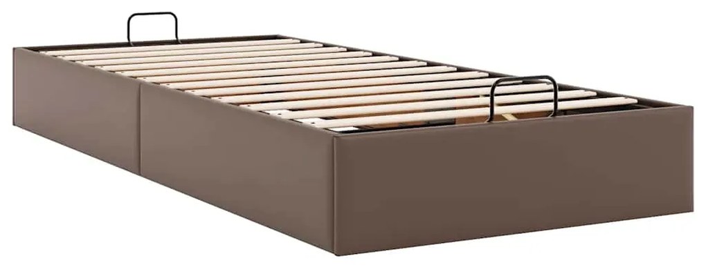 Estrutura de cama otomana sem colchão 90x200 cm castanha