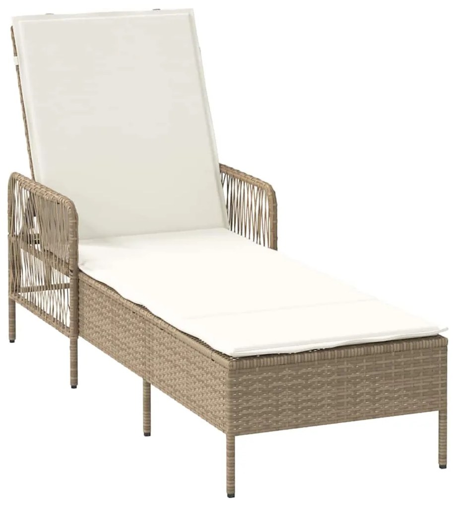 Conjunto de Espreguiçadeiras Conjunto de 3 Bege e Creme