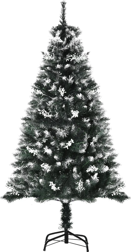 HOMCOM Árvore de Natal Artificial 150 cm com 378 Ramos 41 Decorações Suporte em Aço Dobrável e Base Destacável Verde | Aosom Portugal