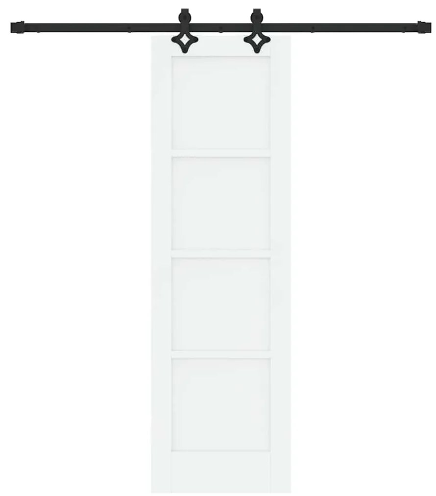 Porta Deslizante vidaXL com Conjunto de Ferragens Branco 61x198.5 cm M