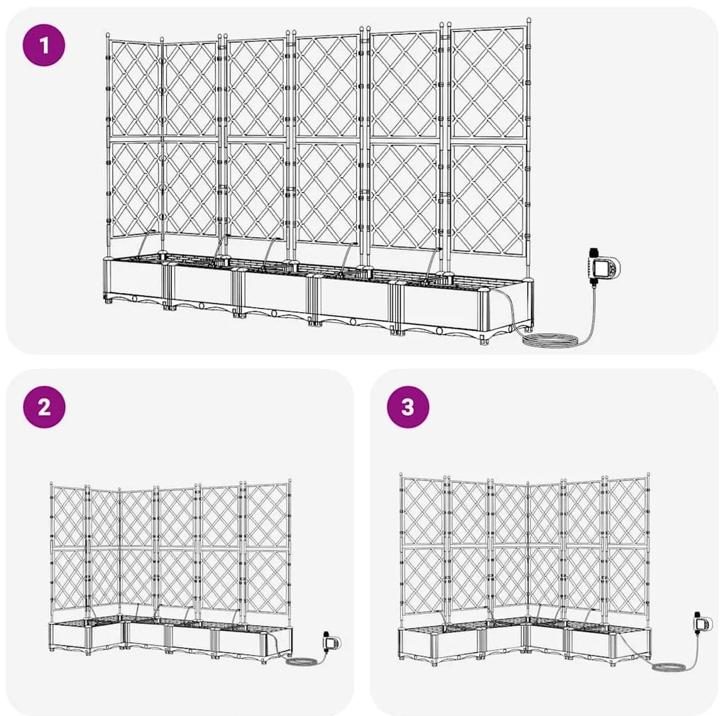 Jardineiras de Jardim 1 pc Preto 120 x 120 x 126 cm Plástico