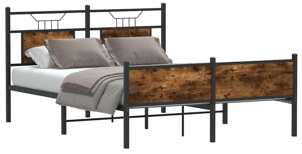 Estrutura cama s/ colchão derivados de madeira carvalho fumado