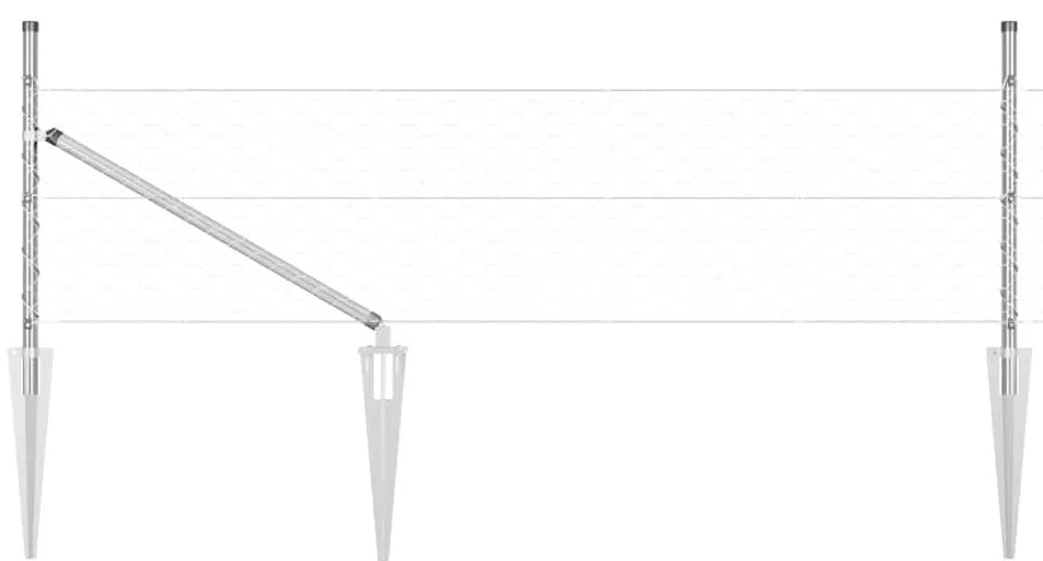 Cerca Hexagonal vidaXL 0,5x50 m Aço Galvanizado