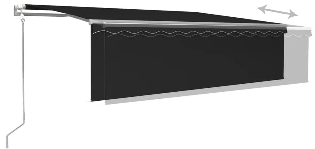 Toldo automático com estore/LED/sensor de vento 5x3 m antracite