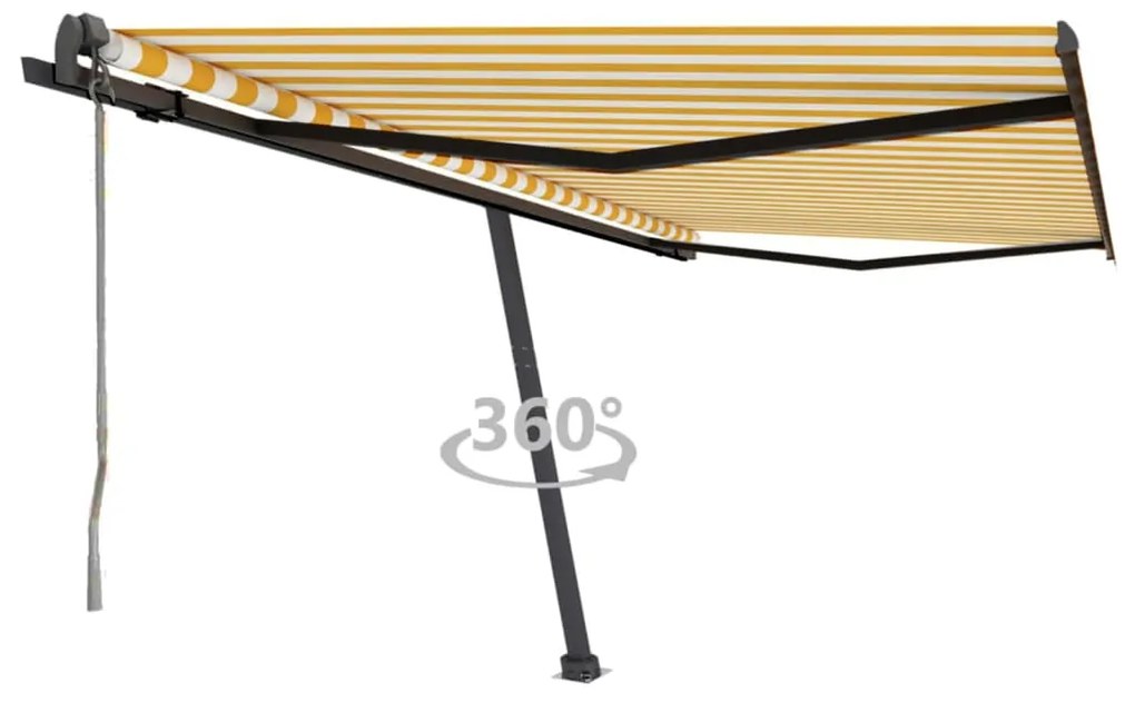 vidaXL Toldo automático independente 450x350 cm amarelo e branco