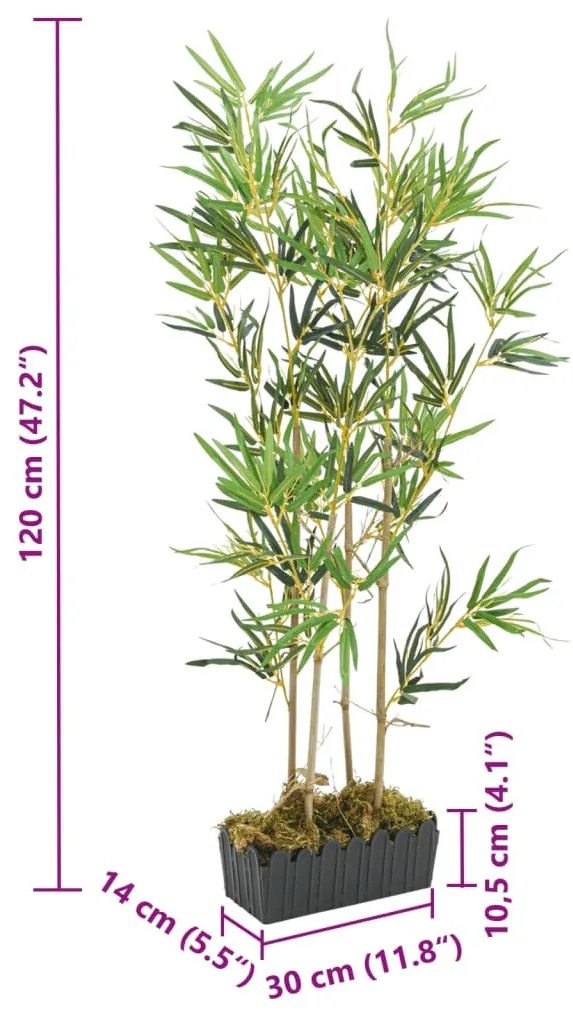 Árvore de bambu artificial 552 folhas 120 cm verde