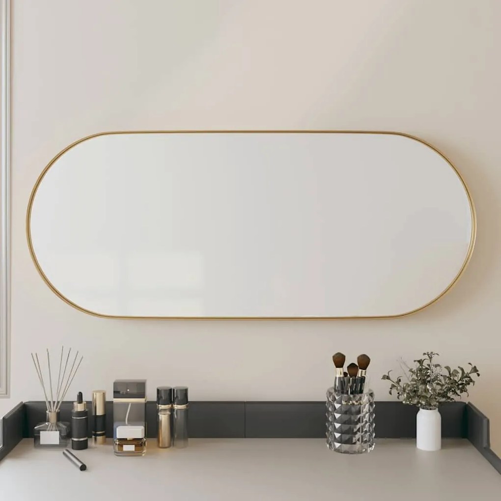 vidaXL Espelho de parede 25x60 cm oval dourado
