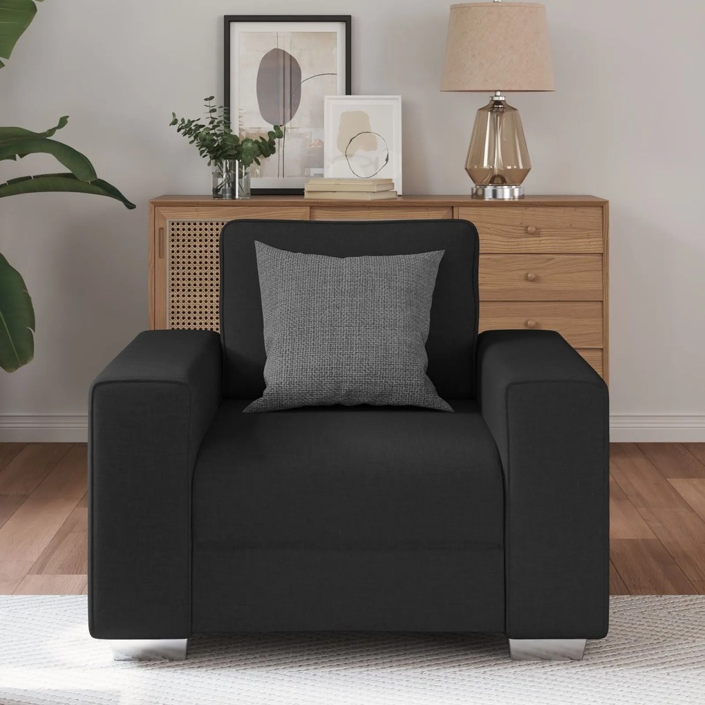 Poltrona vidaXL Preta 59 cm em Tecido