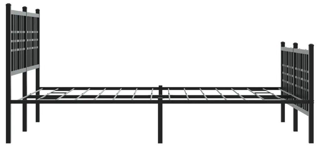 Estrutura de cama com cabeceira e pés 140x200 cm metal preto