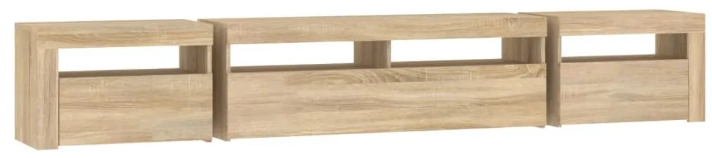 Móvel de TV com luzes LED 240x35x40 cm carvalho sonoma