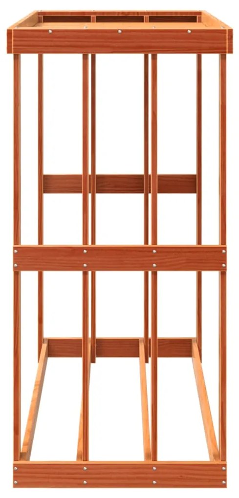 Suporte lenha exterior 109x52x106 cm pinho maciço castanho cera