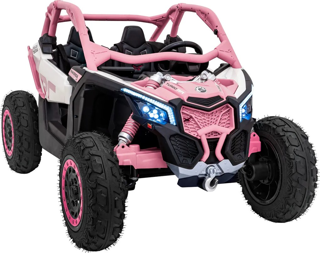 Buggy Carro elétrico para Crianças 24V, 2x320W Buggy Maverick Turbo RR STRONG, Rodas ar bombeado Rosa