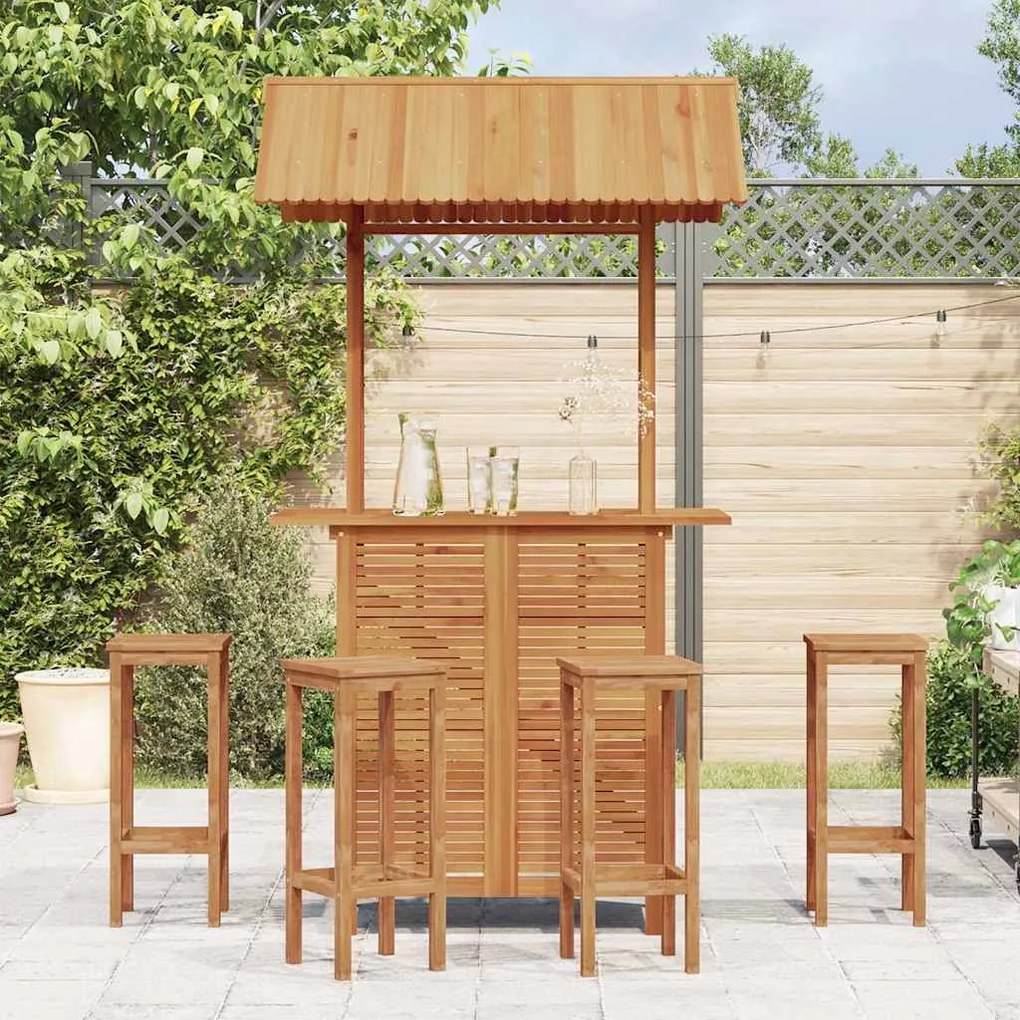 Mesa de bar exterior c/ telhado 113x106x217 cm acácia maciça