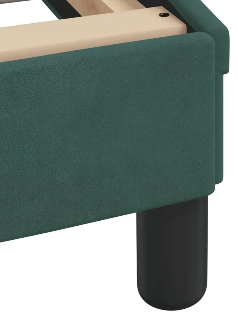 Cama com colchão 200x200 cm veludo verde-escuro