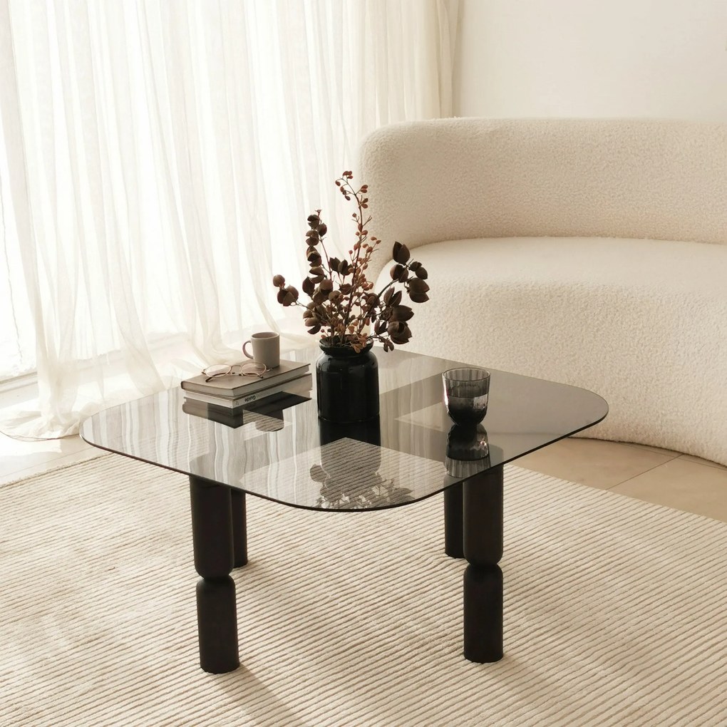 Mesa de Café Kei – Cor Antracite Fumado – 80cm x 40cm x 80cm