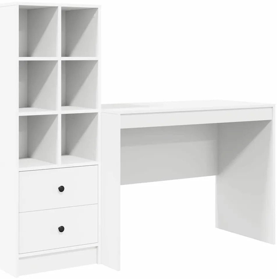 Mesa com Armazenamento Branca de Madeira de Engenharia