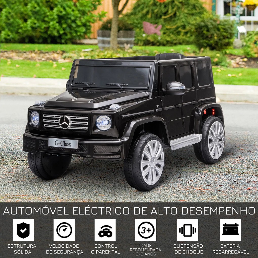 HOMCOM Carro Elétrico para Crianças acima de 3 Anos BENZ G500 Todo-o-T