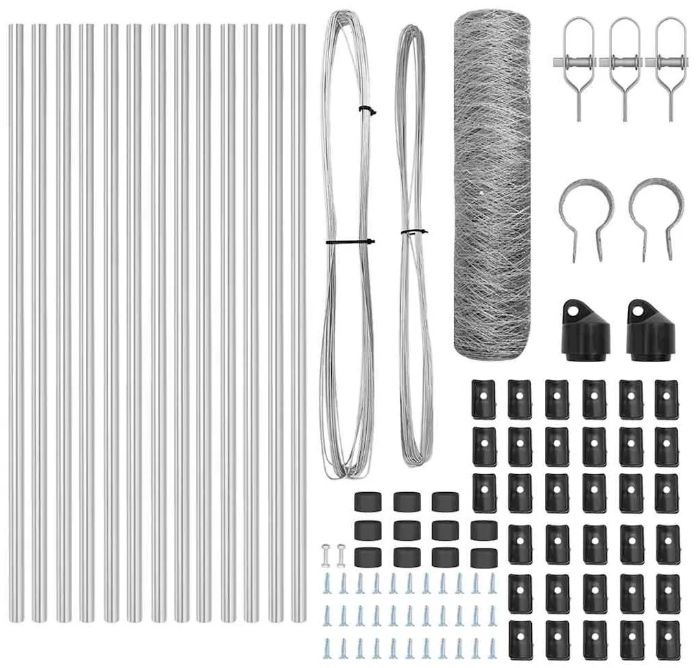 Conjunto de Cercas Conjunto de 2 Aço Galvanizado