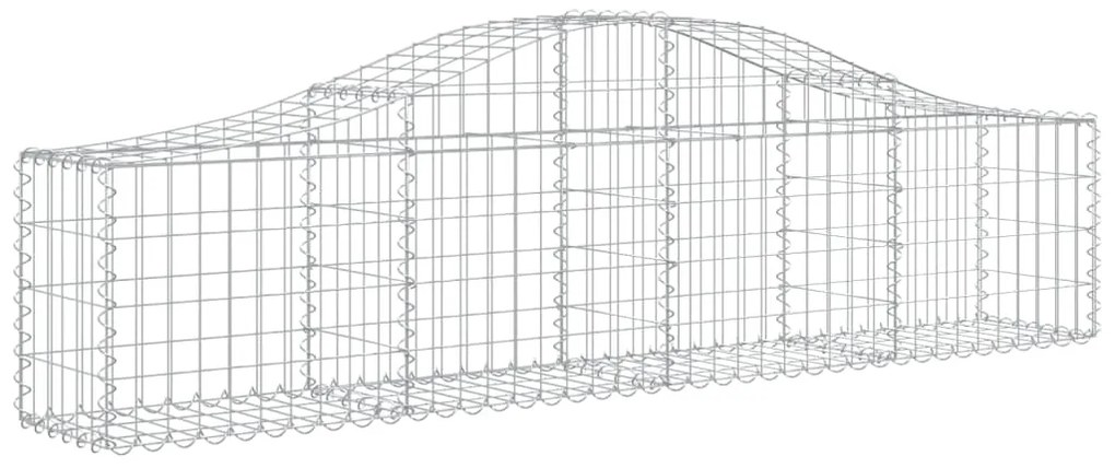 Cestos gabião arqueados 5 pcs 200x30x40/60 cm ferro galvanizado