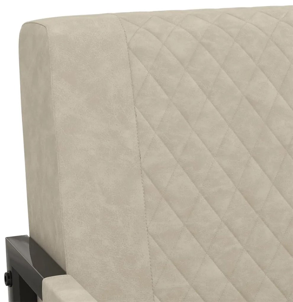 Poltrona em couro artificial cinzento-claro